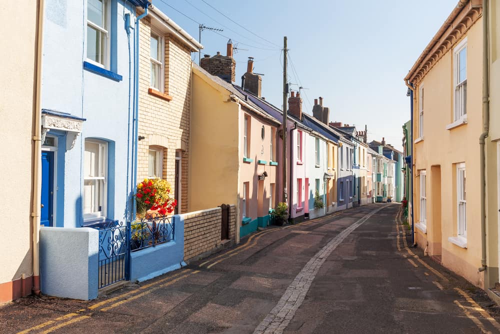 Colourful Terraced Houses on a Street in Appledore